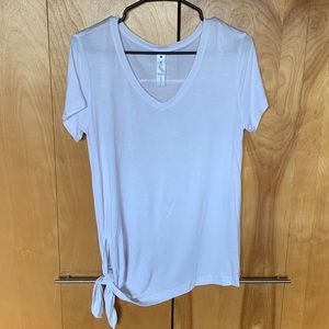 Yogalicious White V-Neck Workout Tee
